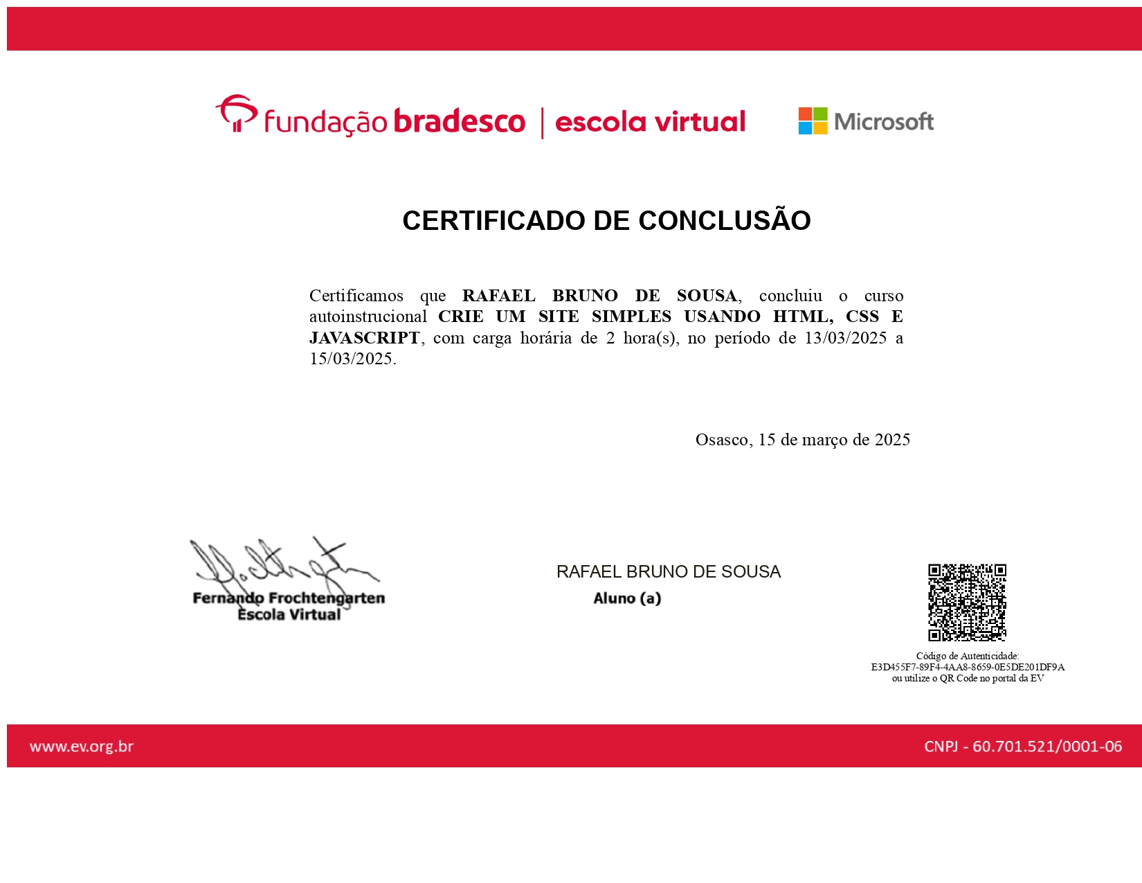 Certificado de Segurança da Informação