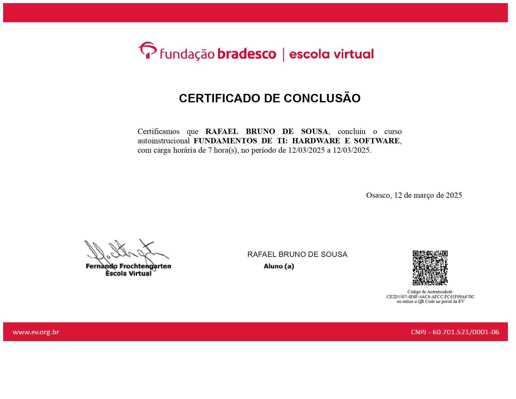 Certificado de Desenvolvimento Web